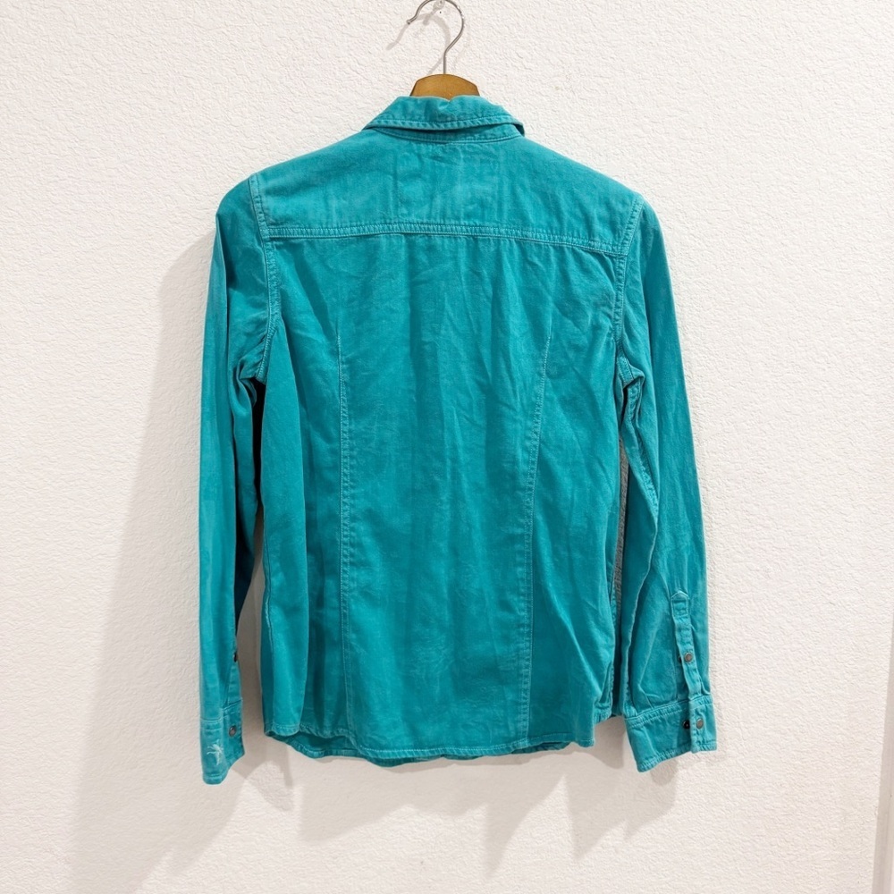 Barn Fly Trading- Vintage Turquoise Button Down Top- S - Picture 2 of 5